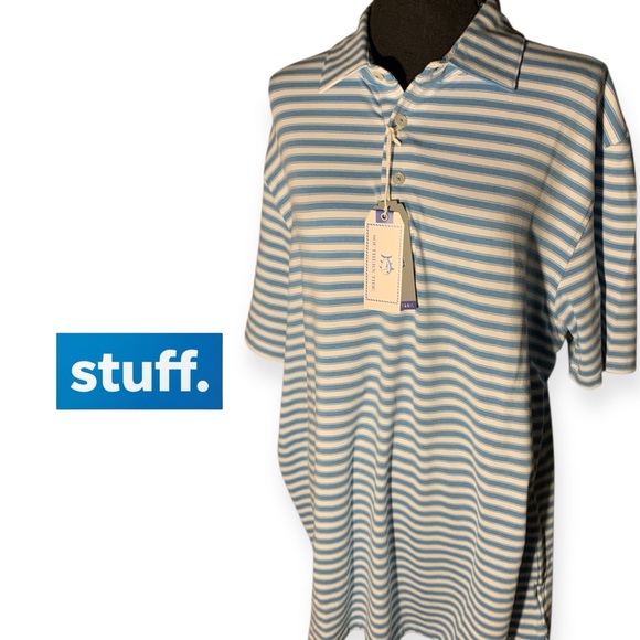 Southern Tide Blue and White Striped Shirt - Picture 9 of 9